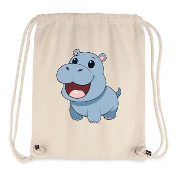 Happy and smiling baby hippo - Stanley/Stella Recycled Gym Bag - natural - Front