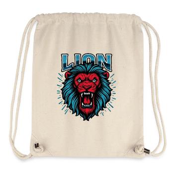 Löwenkopf Neon Blau Rot Graphic - Stanley/Stella recycelter Gym Bag - Naturweiß - Vorne