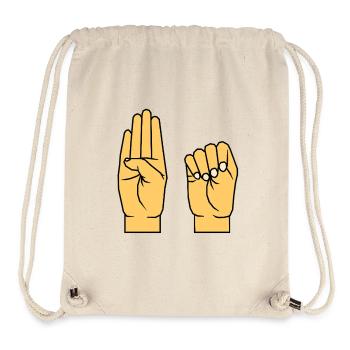 Universelles Handzeichen für Hilfe, SOS Handzeichen - Stanley/Stella recycelter Gym Bag - Naturweiß - Vorne