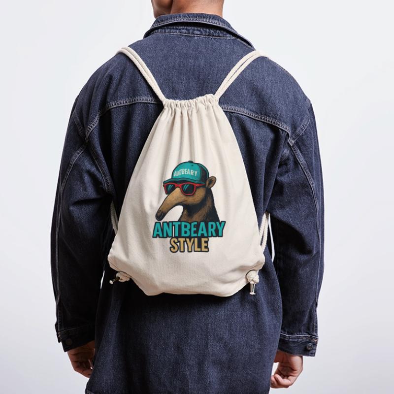 Dessin animé de Fourmilier style Antbeary Sac à cordon recyclé Stanley/Stella