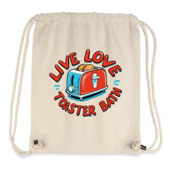 Live Love Grille-pain Bain - Sac à cordon recyclé Stanley/Stella - blanc naturel - Devant