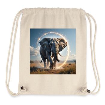 Animal Totem Éléphant - Sac à cordon recyclé Stanley/Stella - blanc naturel - Devant