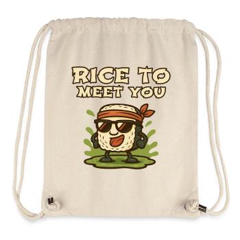Rice to Meet You Cartoon Rice - Stanley/Stella Recycled Gym Bag - natural - Front