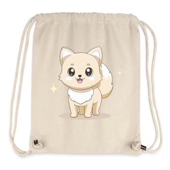 Entzückender beiger Spitzhund mit fröhlichen Augen - Stanley/Stella recycelter Gym Bag - Naturweiß - Vorne