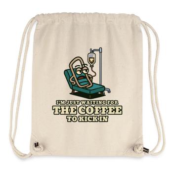 Kaffeekick: Wartender Patient - Stanley/Stella recycelter Gym Bag - Naturweiß - Vorne