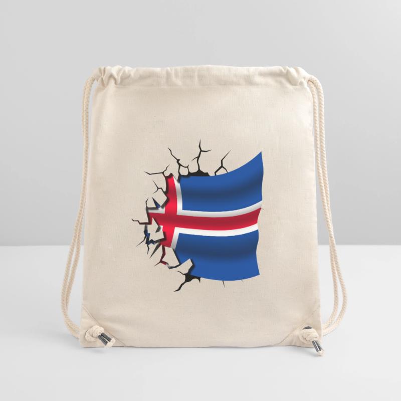 Drapeau de l’Islande - Islande - Drapeau Broken Design Sac à cordon recyclé Stanley/Stella
