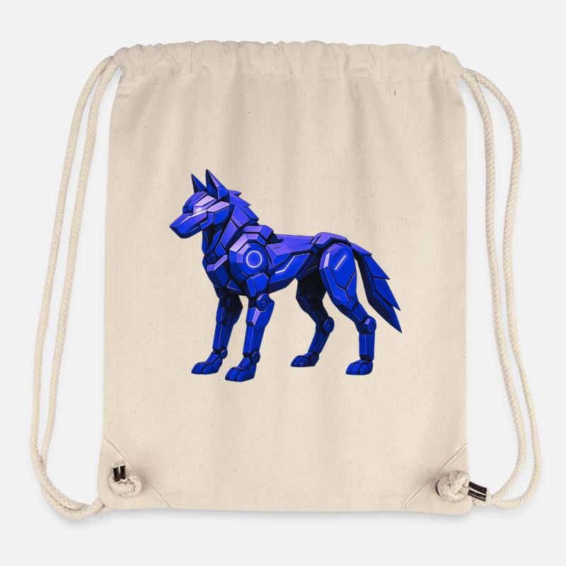 Futuristic Digital Wolf Illustration - Stanley/Stella Recycled Gym Bag - natural