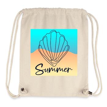 Line Art Seashell - Summer Beach - Stanley/Stella Recycled Gym Bag - natural - Front