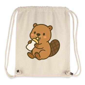 Milchzeit mit dem Biberbaby - Stanley/Stella recycelter Gym Bag - Naturweiß - Vorne