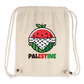 Icon Pastèque avec Keffieh et texte Palestine - Sac à cordon recyclé Stanley/Stella - blanc naturel - Devant