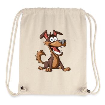 Fröhlicher Cartoon Hund - Stanley/Stella recycelter Gym Bag - Naturweiß - Vorne