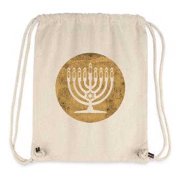Hanukkah Menorah Candlestick in Golden Circle - Stanley/Stella Recycled Gym Bag - natural - Front