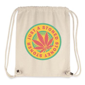 Lebendiges Cannabisblatt mit Retro-Kreisen - Stanley/Stella recycelter Gym Bag - Naturweiß - Vorne