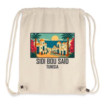 Sidi Bou Saïd Tunisie - Sac à cordon recyclé Stanley/Stella - blanc naturel - Devant