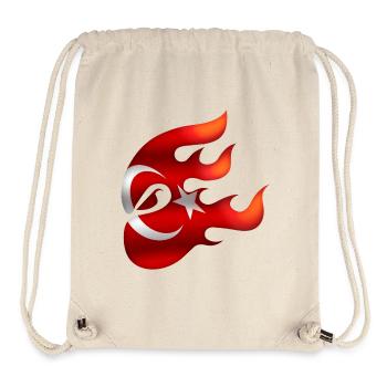 Drapeau de la Turquie - Turquie - Ninja - Sac à cordon recyclé Stanley/Stella - blanc naturel - Devant