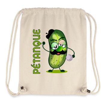 Pétanque Boule Moustache Cornichons - Sac à cordon recyclé Stanley/Stella - blanc naturel - Devant