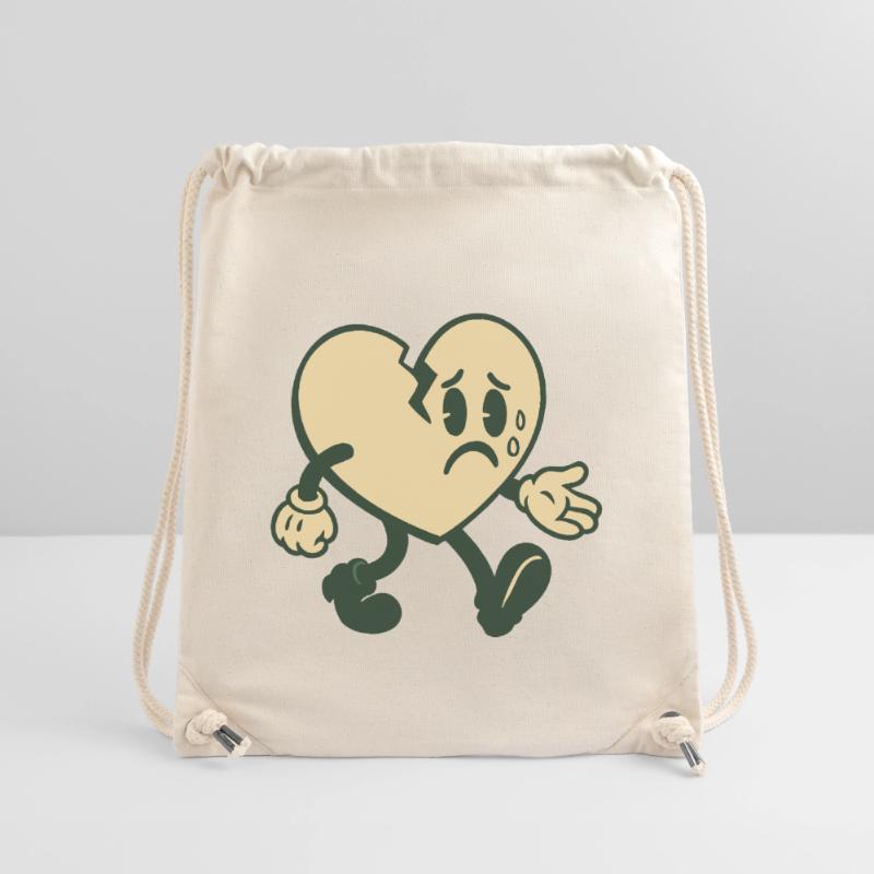 Broken heart with sad expression Stanley/Stella Recycled Gym Bag