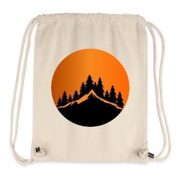 Sunset Mountain Forest Silhouette - Stanley/Stella Recycled Gym Bag - natural - Front