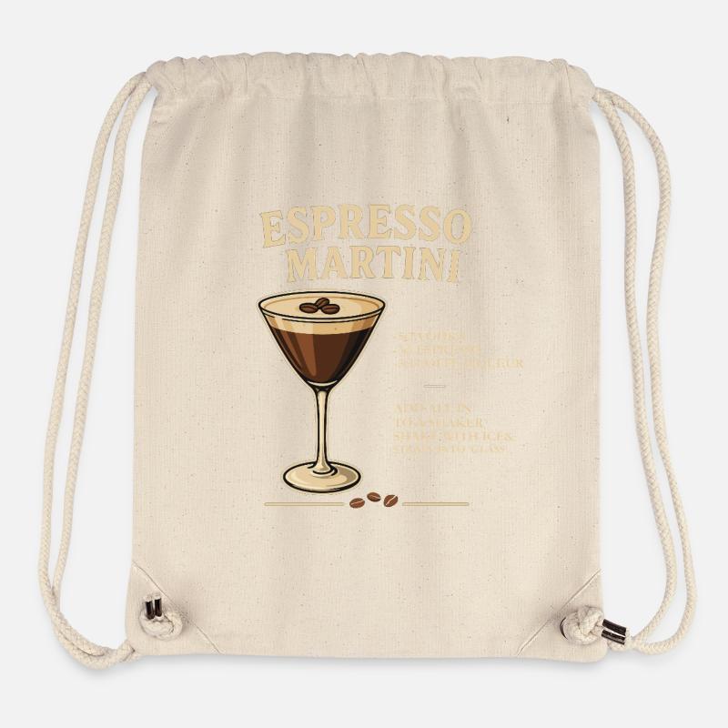 Espresso Martini Cocktail Illustration - Stanley/Stella Recycled Gym Bag - natural