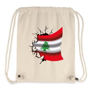 Drapeau du Liban - Drapeau Broken Design - Sac à cordon recyclé Stanley/Stella - blanc naturel - Devant