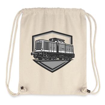 Retro Dampflok Logo Illustration - Stanley/Stella recycelter Gym Bag - Naturweiß - Vorne