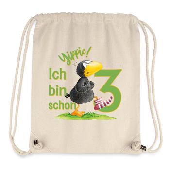 Der Kleine Rabe Socke Yippie Ich Bin Schon Drei - Stanley/Stella recycelter Gym Bag - Naturweiß - Vorne