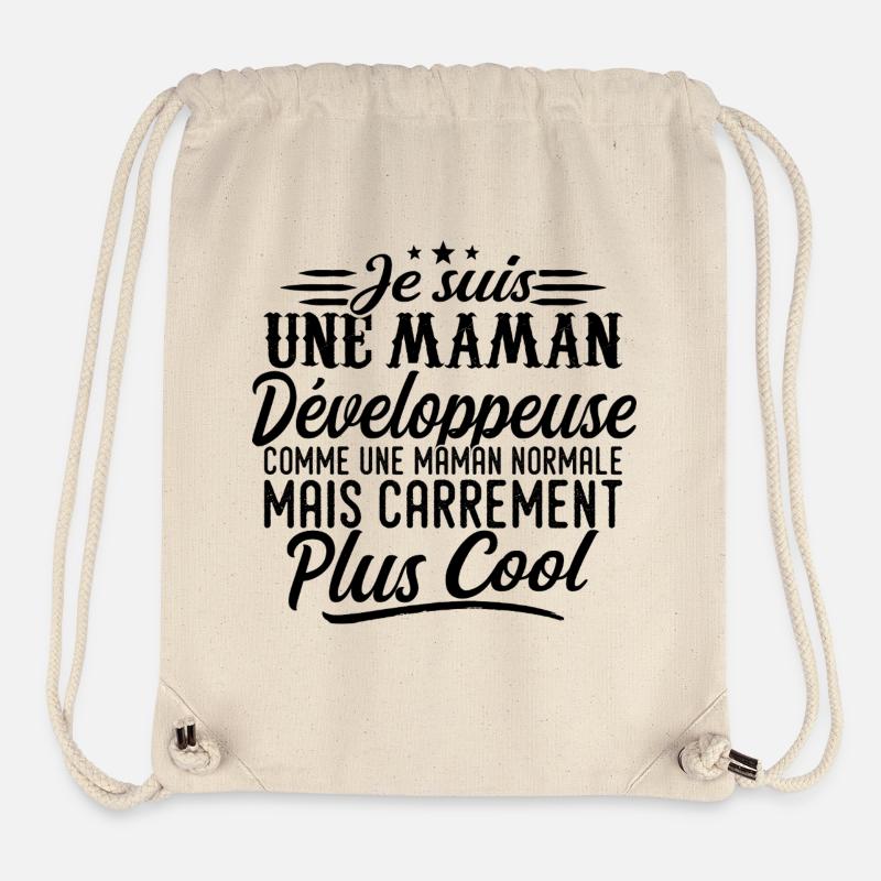 Maman Développeuse: normale, mais en plus badass - Sac à cordon recyclé Stanley/Stella - blanc naturel