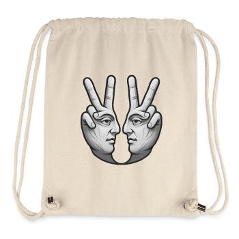 Surrealistische Doppelgesicht Handkunst - Stanley/Stella recycelter Gym Bag - Naturweiß - Vorne