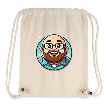 Bärtiger Geek Avatar Runde Aufkleber - Stanley/Stella recycelter Gym Bag - Naturweiß - Vorne