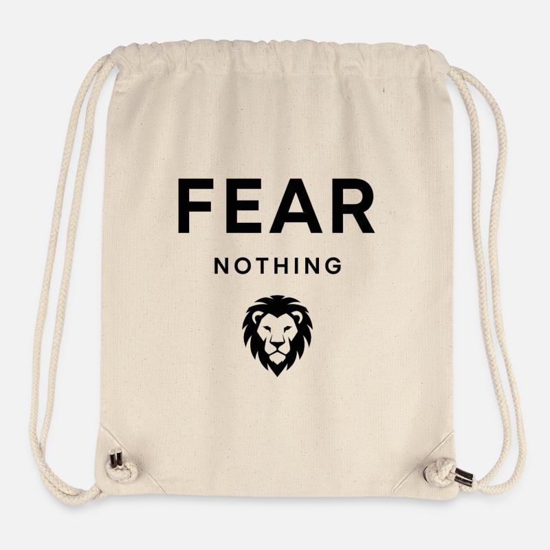Fear Nothing Bold Lion Design - Sac à cordon recyclé Stanley/Stella - blanc naturel