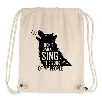Je n'aboie pas, je chante la chanson de mon peuple Husky - Sac à cordon recyclé Stanley/Stella - blanc naturel - Devant