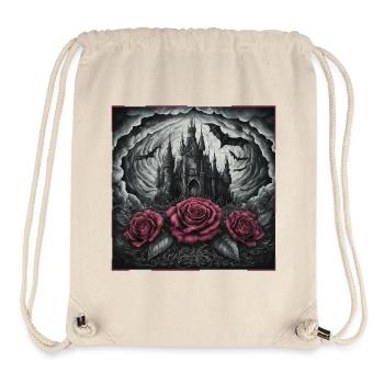Dark Castle with Roses and Bats - Stanley/Stella Recycled Gym Bag - natural - Front