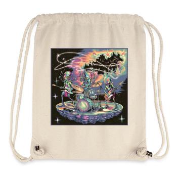 Cosmic Alien Rock Band Illustration - Stanley/Stella Recycled Gym Bag - natural - Front