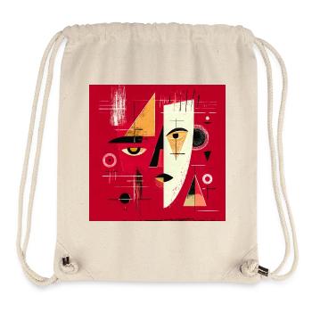 Contemporary Abstract Face in Red - Stanley/Stella Recycled Gym Bag - natural - Front