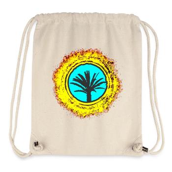Palmen Illustration mit Farbexplosion Mallorca - Stanley/Stella recycelter Gym Bag - Naturweiß - Vorne