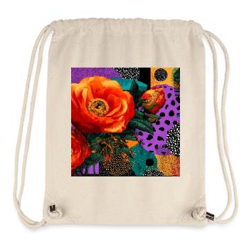 Bright Flowers on Abstract Background - Stanley/Stella Recycled Gym Bag - natural - Front