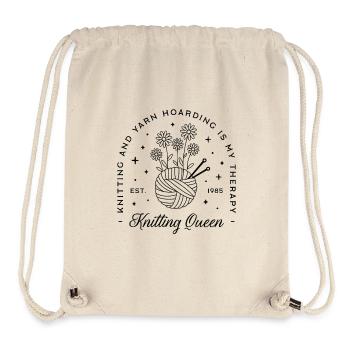 Knitting yarn hoarding funny knit lovers girl - Stanley/Stella Recycled Gym Bag - natural - Front