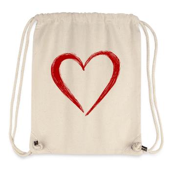 Joli cœur rouge dessiné à la main - Sac à cordon recyclé Stanley/Stella - blanc naturel - Devant