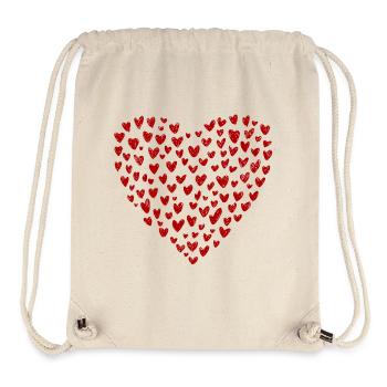 Collection Cœur : L’Amour en Rouge - Sac à cordon recyclé Stanley/Stella - blanc naturel - Devant