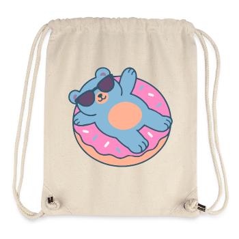 Blue Teddy Bear with Sunglasses - Stanley/Stella Recycled Gym Bag - natural - Front