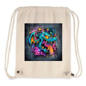 Dragon Fantasy Graffiti Bright Colors - Stanley/Stella Recycled Gym Bag - natural - Front