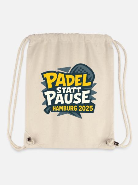 Le padel au lieu de la pause – Hambourg 2025 - Sac à cordon recyclé Stanley/Stella - blanc naturel