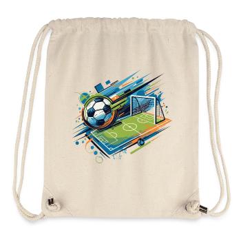 Illustration de football dynamique pour les fans actifs - Sac à cordon recyclé Stanley/Stella - blanc naturel - Devant