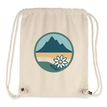 Berglandschaft mit Blumenmotiv - Stanley/Stella recycelter Gym Bag - Naturweiß - Vorne
