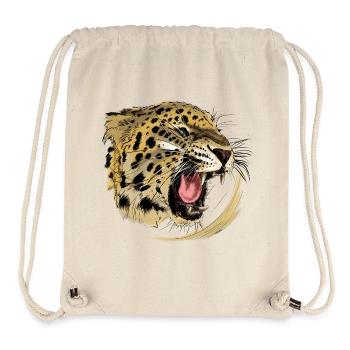 Wild predator design with leopard face - Stanley/Stella Recycled Gym Bag - natural - Front