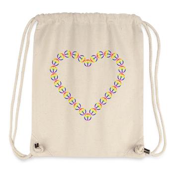 Rainbow Peace Heart Pattern - Stanley/Stella Recycled Gym Bag - natural - Front
