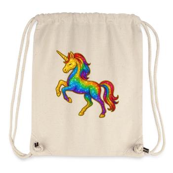 Glitzernder Regenbogen-Einhorn - Stanley/Stella recycelter Gym Bag - Naturweiß - Vorne