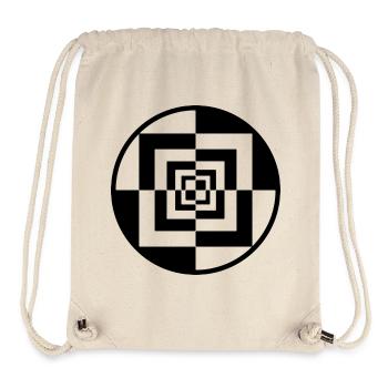 Hypnotischer Schachbrett-Tunnel - Stanley/Stella recycelter Gym Bag - Naturweiß - Vorne