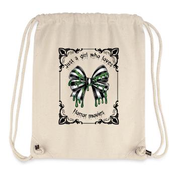 Black and white goth striped bow in a tarot frame - Sac à cordon recyclé Stanley/Stella - blanc naturel - Devant