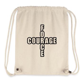 STRENGTH & COURAGE! - Stanley/Stella Recycled Gym Bag - natural - Front